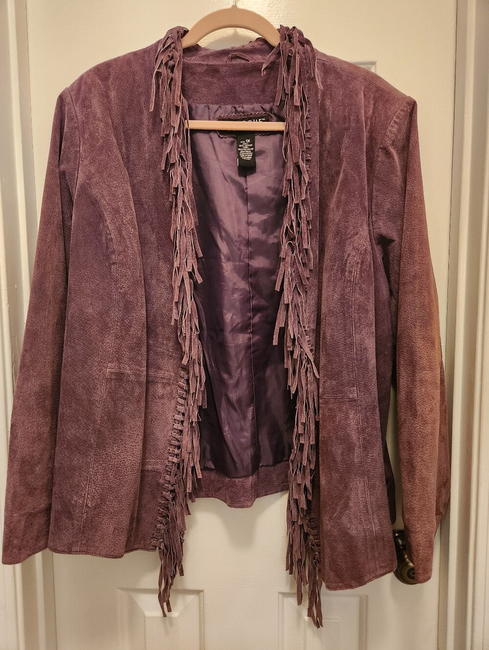 Y2K Dialogue Western/Boho Suede Fringed Jacket - Size 1X